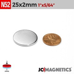25mm x 2mm N52 Super Strong Disc Rare Earth Neodymium Magnet 25x2mm