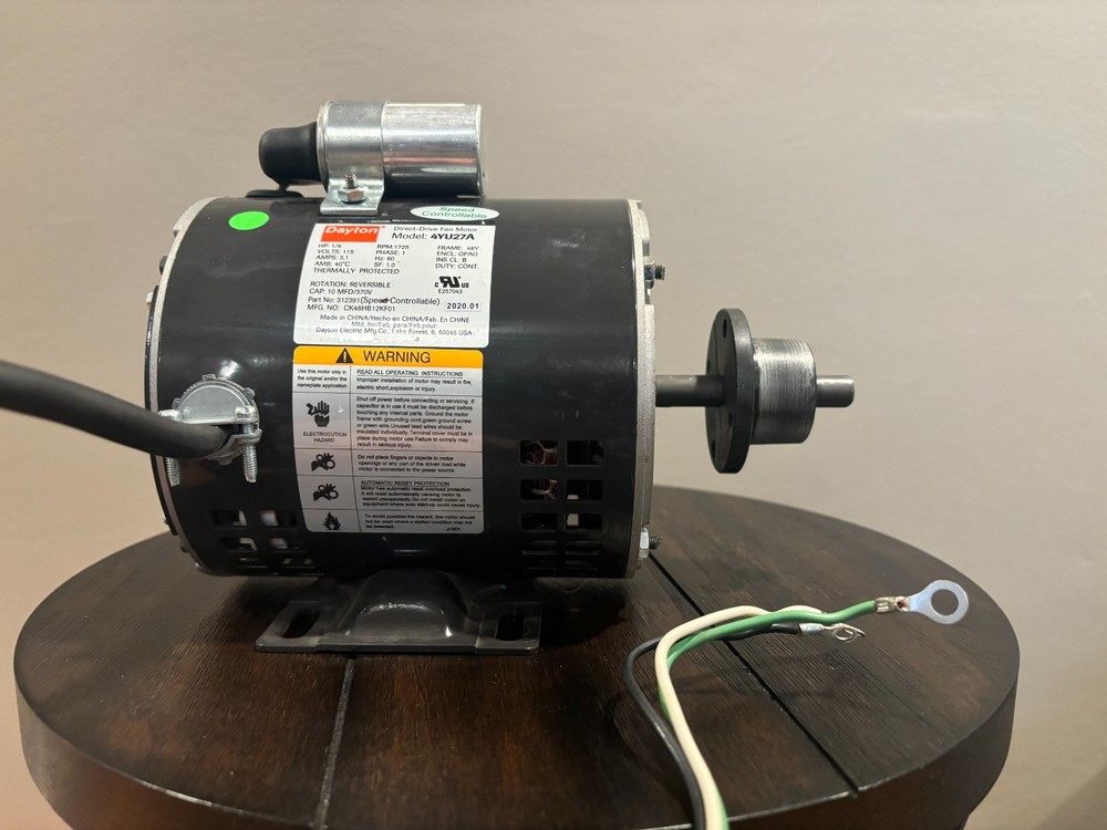 Dayton Fan Motor (Never Used, pulled out of new blower) 1/4 HP. #4YU27A