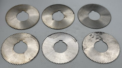 Lot of 6 Globus 2-3/4″ x .040″ Thick HSS Slitting Saws 72 Teeth 1.00″ Arbor Hole