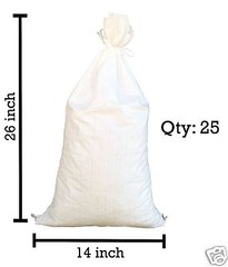Sandbags – 25 White 14″ x 26″ -Sandbag Sand Bags Bag Poly by Sandbaggy
