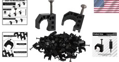 Half Clamp J-Hook Pipe Support Set 50 Pack 1/2 Inch Black