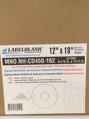 600x NEW Labelblank MNO NH-CD450-162 Acid-Free Bright White Labels 6 Per Sheet