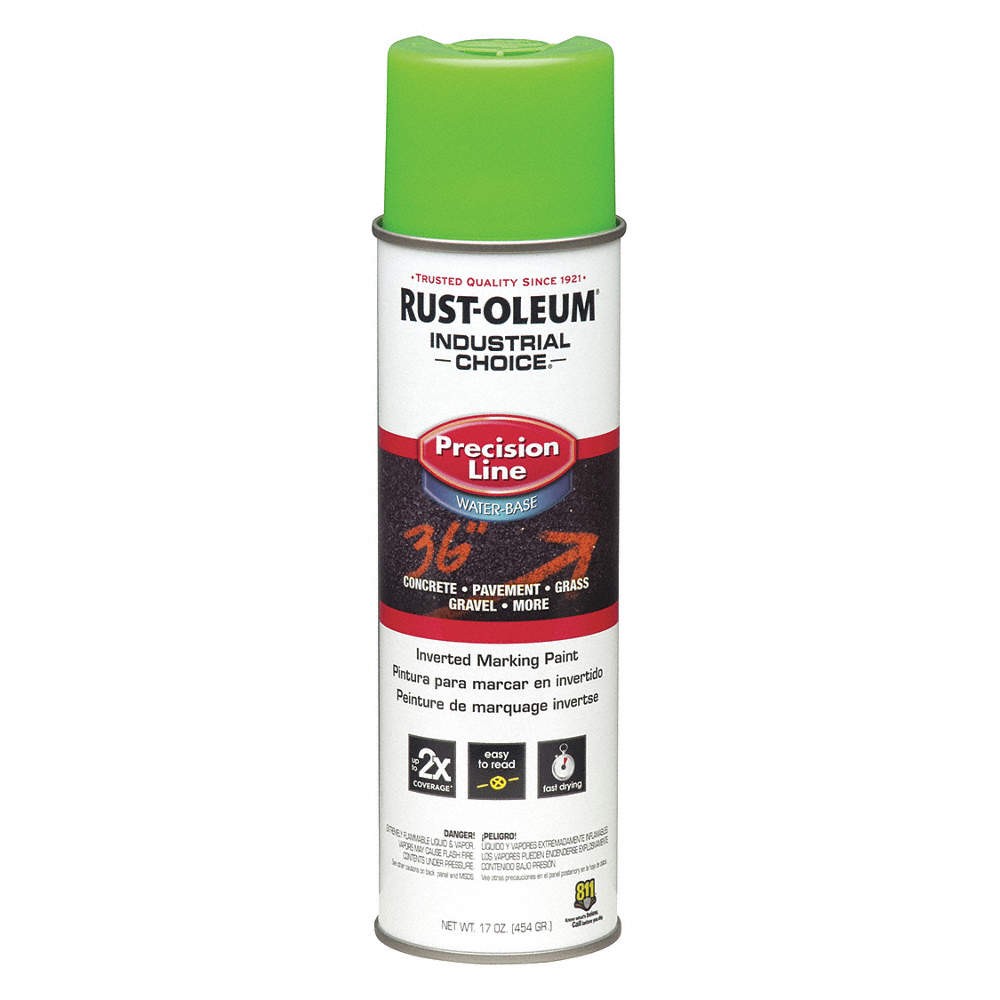 RUST-OLEUM 203032 Line Marking Paint,20oz,FluorescentGreen 6KP34