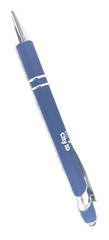 10ct Misprint/Overstock Lot Alpha Metal Soft Touch Stylus Click Pens ROYAL BLUE