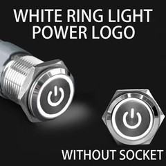 16mm 12V LED ON OFF Waterproof Stainless Steel Latching Push Button Power Switch