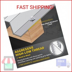 Metal Roofing Screws #10 x 1-1/2″, 300 PCS, FIXLINK RUSPERT Hex Head Rubber Wash