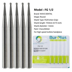Wave Dental Carbide Burs Round for High Speed Handpiece FG 1/4 1/2 2 4 6 8 Prima