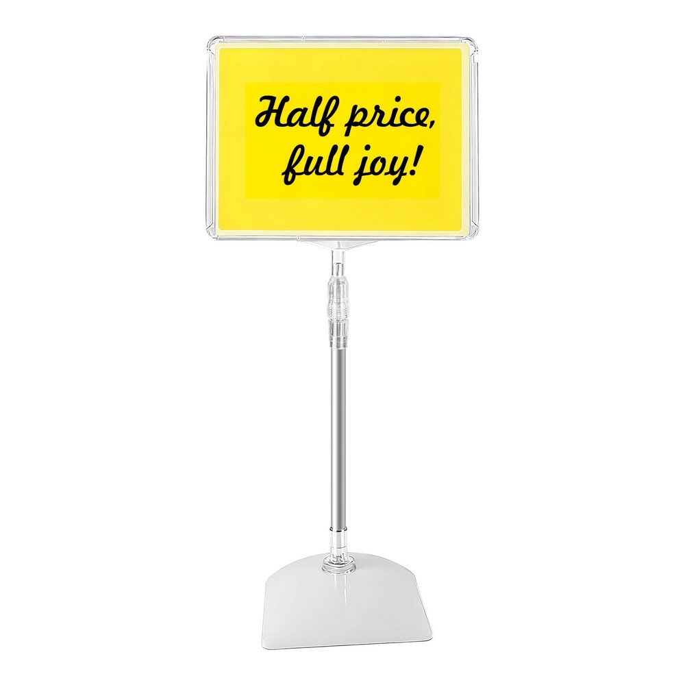 Adjustable Vertical Display Rack A4 Clear Sign Holder Store Advertise Easy Setup