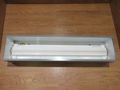 Globe Illumination Ceiling Light Fixture Fluorescent Fire Rated 36-in Gray/White