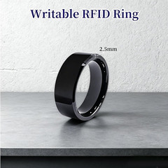 RFID Rewritable Ring Black US#10(RFID Ring Dual Frequency in One Smart Ring 13.5