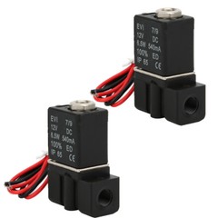 2 Pack 2 Way Normally Closed DC 12V Electric Solenoid Air Valve 1/4″ NPT