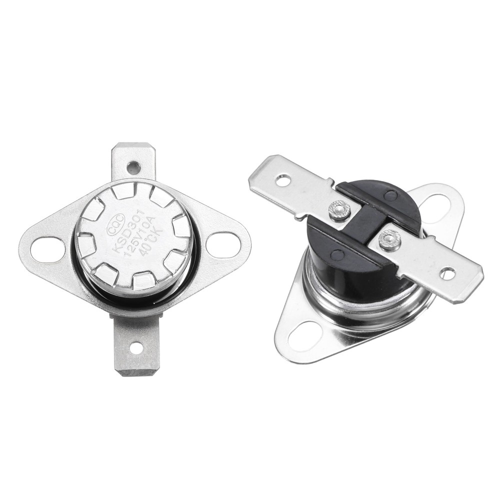 2Pcs KSD301 Thermostat 40°C/104°F 10A Normally Open N.O Switch, Bakelite