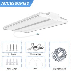 4-Pack 150W LED Linear High Bay Light 22500LM UL Listed Commercial Shop Lights