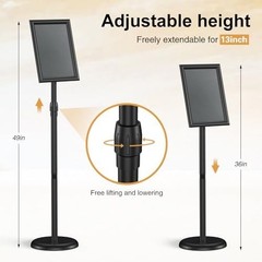 Hemndic Sign Stand Holder 8.5×11 Inches, Stand Up Sign Holder 8.5 x 11 with R…