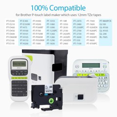 Compatible TZ TZe Label Tape for Brother P-Touch all Color Size Materials 6-36mm