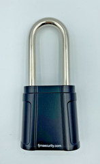 FJM Security SX-874 4-Dial Combination Padlock Long Shackle Black New