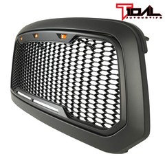 13-18 Ram 1500 Front Hood Grille Amber LED Lights ABS Shell