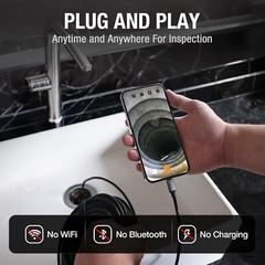 50FT Sewer Inspection Camera USB C Drain Plumbing Snake Borescope Endoscope