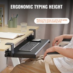 Keyboard Tray Under Desk Pull out Keyboard/Mouse Tray with C Clamp Mount