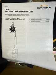 GUARDIAN CR5 Self-Retracting Lifelines Single-Leg, HMPE Webbing Steel Rebar Hook