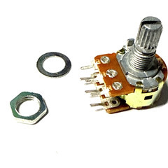 Potentiometer 50 + 50 kOhm linear 0.5W Pot 5% shaft OD 6mm OD 0.25 inch WL
