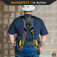 KwikSafety TYPHOON DiamondBACK Safety Harness (Back Support) 3 D Ring ANSI OSHA