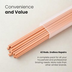 42 Pcs Brazing Rods 15 Percent Silver Solder Phos Copper Flat Welding Alloys