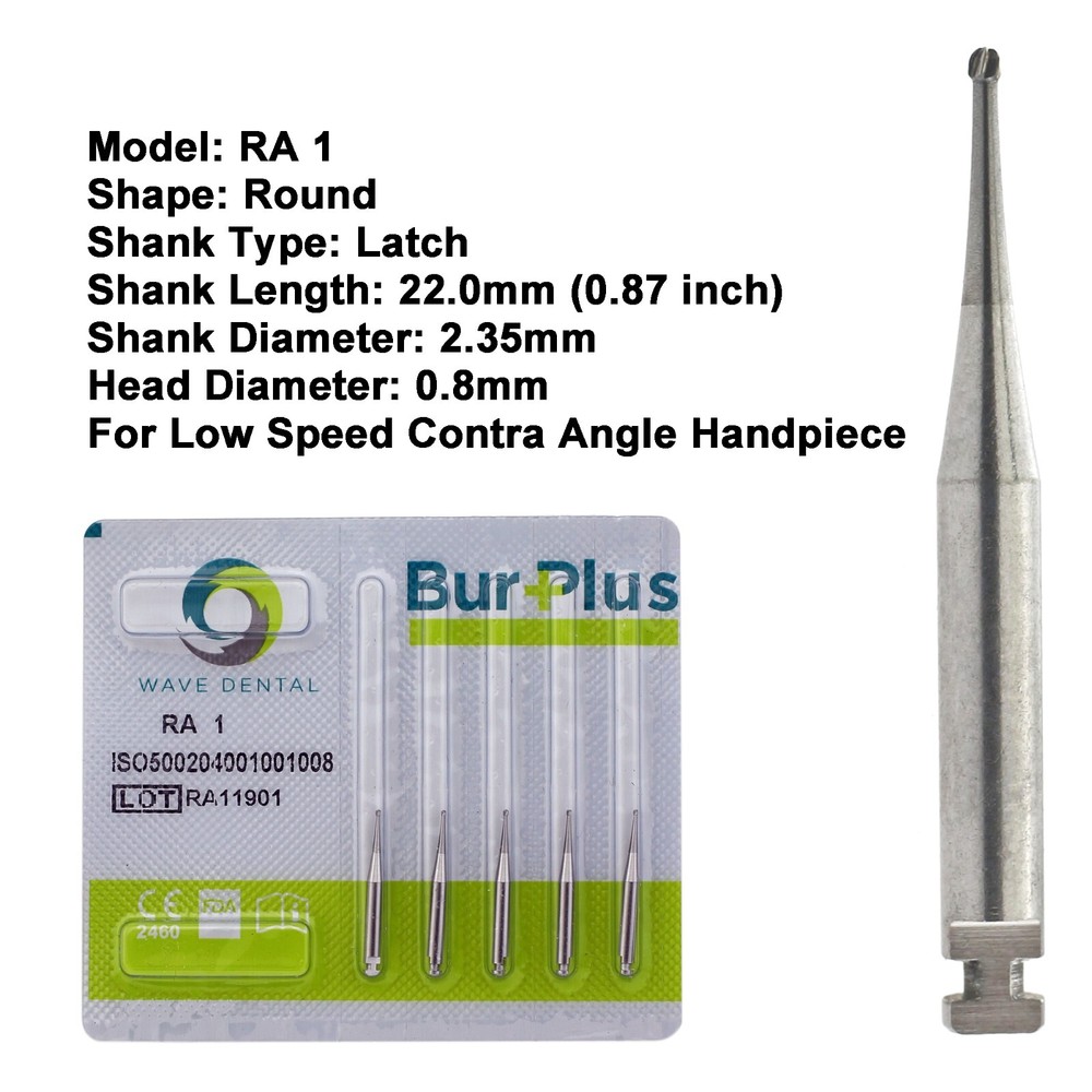 Wave Dental Latch Carbide Burs Slow Speed Round Taper RA 1 2 3 4 6 8 699 701 702