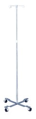 NEW Rolling 2-Hook 4-Leg Chrome Plated IV Stand Pole Wheeled I V Poles I.V. Cart