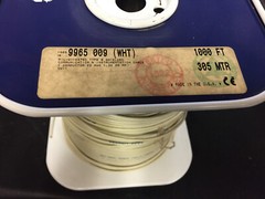 9965-009-1000 BELDEN Hook-up Wire 22AWG 1C SHIELD 1000ft SPOOL WHITE