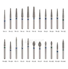 10PCS AZDENT Dental FG Diamond Burs 100Types for High Speed Turbine Handpiece