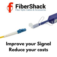 FiberShack 1.25mm LC Fiber Optic Cleaner Pen 800+ Cleans with Case & Dust Caps