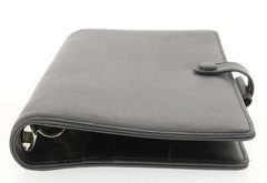 Never Used Circa 1999 Filofax Personal Cavendish Black Deluxe Leather Organizer