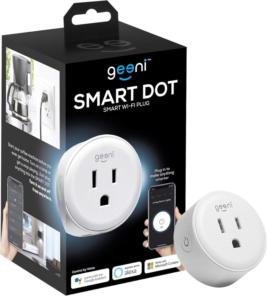 Geeni DOT Smart Wi-Fi Outlet Plug, White, (1 Pack) – No Hub 1 Pack, White