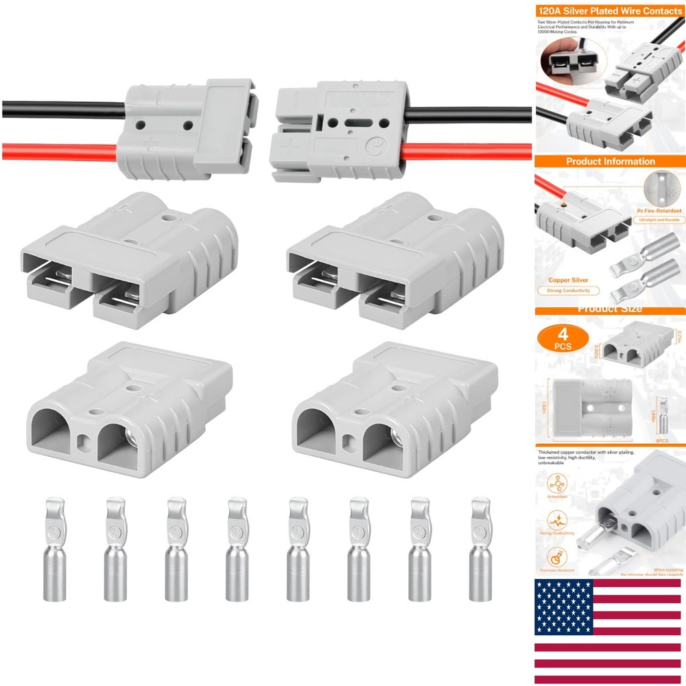 120 Amp Battery Quick Connect/Disconnect Kit – 4 Pieces for Easy Installation