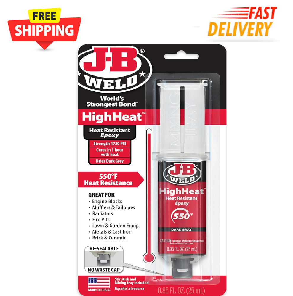 J-B Weld High Heat Epoxy Syringe, Dark Grey