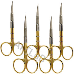 4.5″ Iris Scissors Curved With Tungsten Carbide Inserts Serrated – German Steel