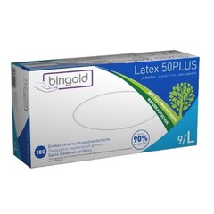 Bingold Disposable Gloves Latex 50PLUS, Natural L Cardboard Cleaning Gloves Gloves