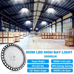 10 Pack 500W UFO LED High Bay Light Shop Industrial Commercial Factory Warehouse