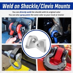 Weld on Shackle Clevis Mounts 1″ Thick Steel for Offroad Trucks, Trailers, Hy…