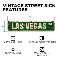 LAS VEGAS BLVD Vintage Style Street Sign casinos entertainment shows musicals