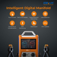 Elitech EMG-40V Digital Manifold Gauge +ILD-200 Leak Detector+LMC-100A+Scale