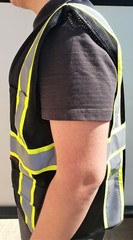 FX Two Tone HI-VIS Black Safety Vest w/ 4 Front Pocket Small to 4XL (SHIPS FREE)