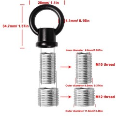 2 Pack Hook Rings, M10/M12 Available, Light Fixture, Hanging, Ceiling, Loop