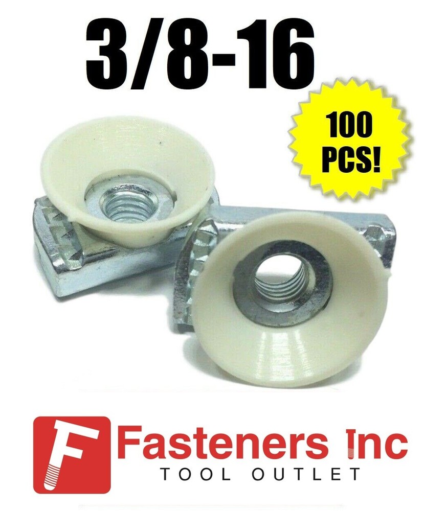 (QTY 100) 3/8″-16 Cone / Twirl Nuts for Unistrut/B-line Channel 4147EZ P1008T EG