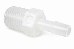 Eldon James Barbed x MNPT Adapter, Polyethylene, 1/4″ Barb Size, Natural – A2-4H
