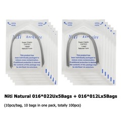 100PCS Dental Orthodontic Niti Arch Wire Natural Form Rectangular Upper Lower