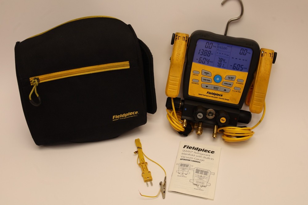 Fieldpiece SM482V Wireless 4-Port SMAN Refrigerant Manifold with Vacuum Gauge