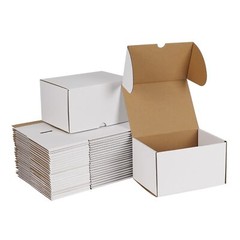 Set of 25 White Corrugated Shipping Boxes Ideal for Small Business Mailing