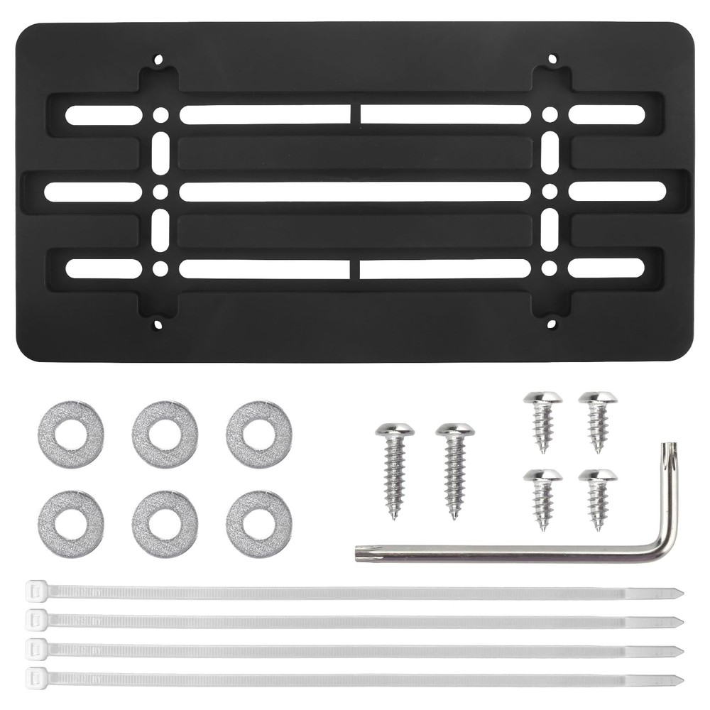 Universal License Plate Mounting Kit,No Drill Front & Rear Bracket Holder wit…